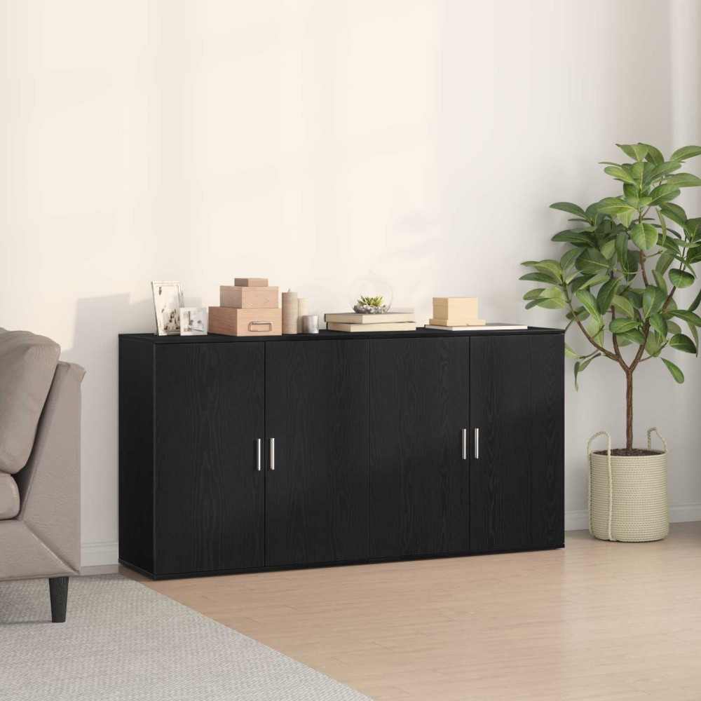vidaXL Πλαϊνό γραφείο 2 τμχ. Μαύρη Οξυά 79 x 38 x 80 εκ.