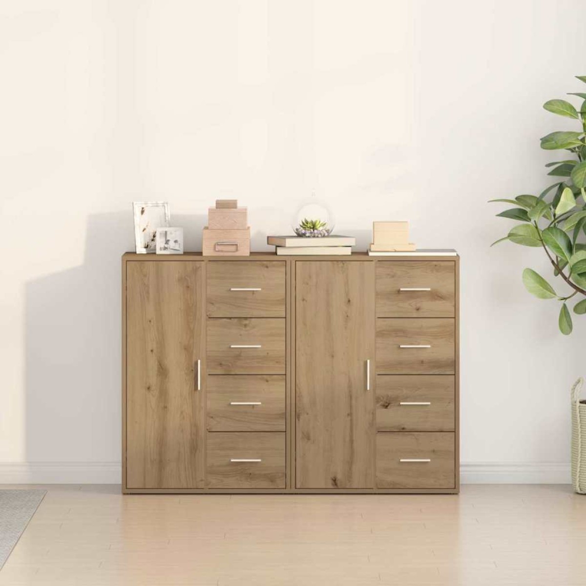 vidaXL Πλαϊνό γραφείο 2 τμχ. Artisan Oak 60 x 31 x 84 εκ.