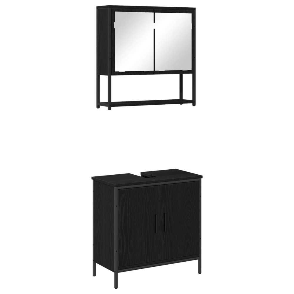 vidaXL Σετ Επίπλων Μπάνιου 2 τμχ. Μαύρο 60 x 30 x 60 cm