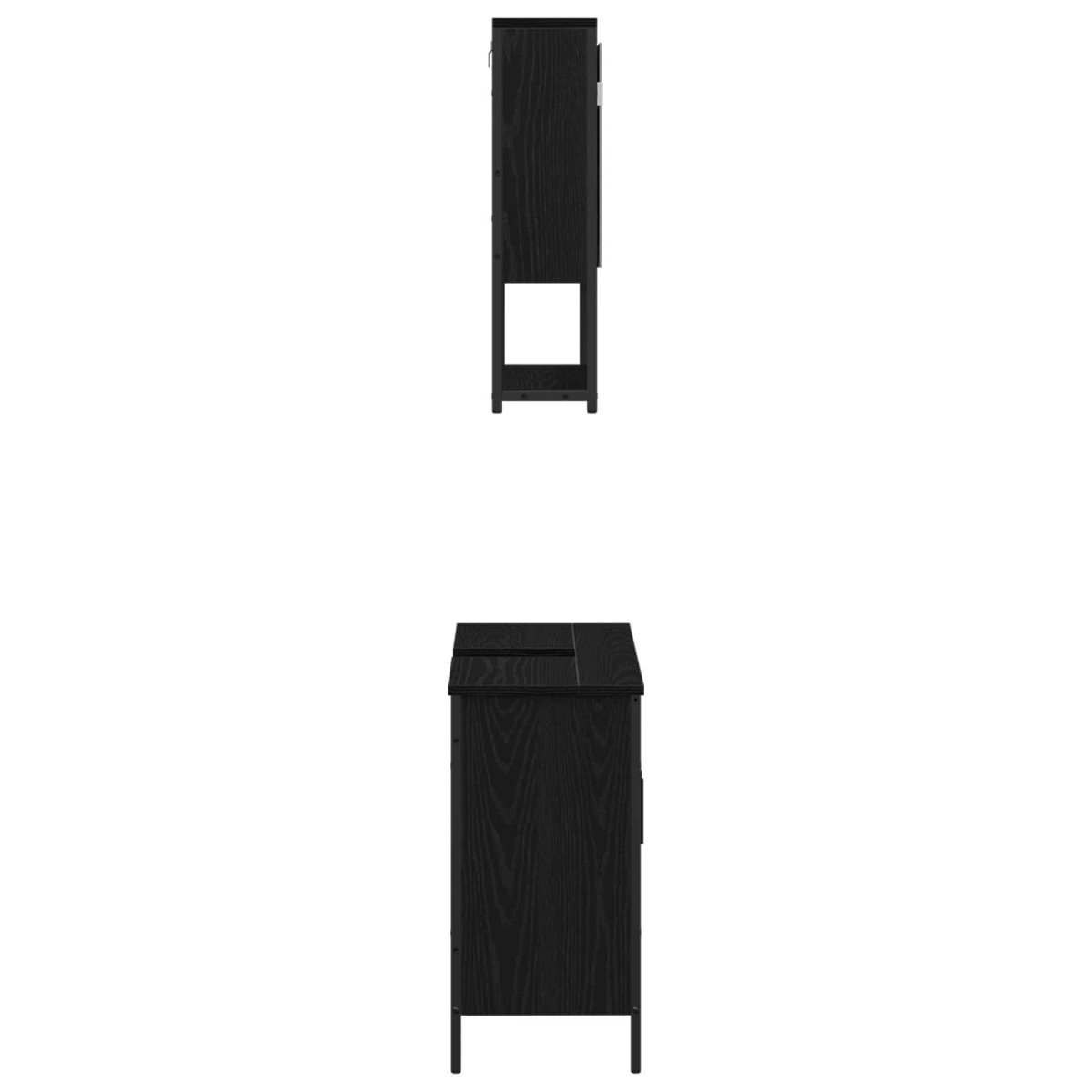 vidaXL Σετ Επίπλων Μπάνιου 2 τμχ. Μαύρο 60 x 30 x 60 cm