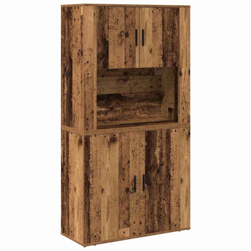 vidaXL Highboard Παλιό ξύλο 80 x 33 x 150 εκ Επεξεργασμένο Ξύλο