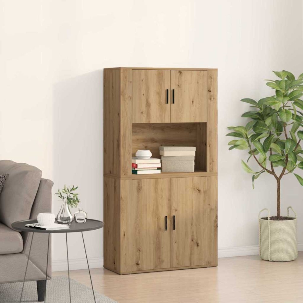 vidaXL Highboard Artisan Oak 80 x 33 x 150 εκ Επεξεργασμένο Ξύλο