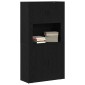 vidaXL Highboard Μαύρη Οξυά 80 x 33 x 150 εκ Επεξεργασμένο Ξύλο