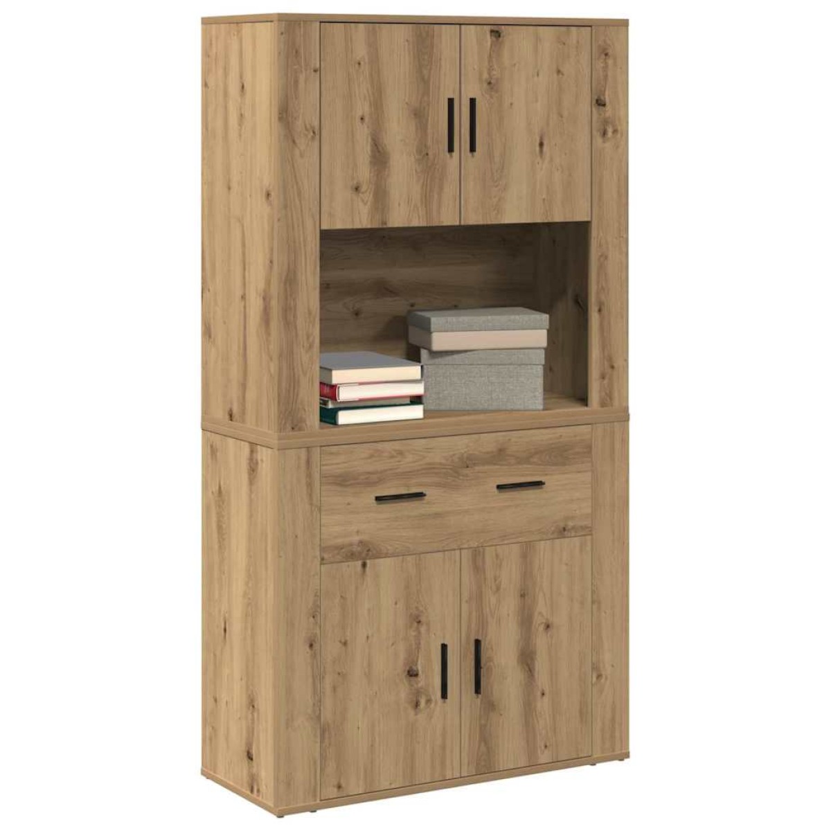 vidaXL Υψηλός Μπουφές artisan δρυς 80 x 33 x 150 εκ Επεξεργασμένο Ξύλο