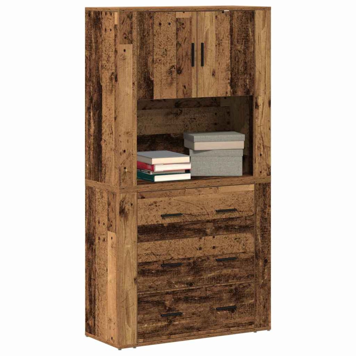 vidaXL Highboard Παλιό ξύλο 80 x 33 x 150 εκ Επεξεργασμένο Ξύλο