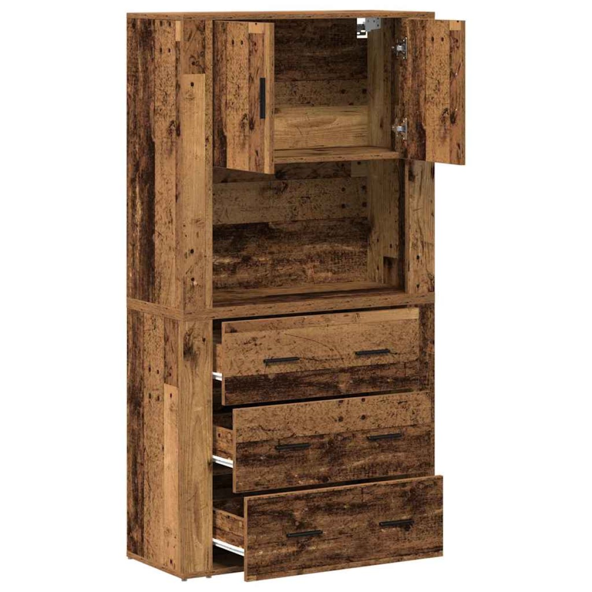 vidaXL Highboard Παλιό ξύλο 80 x 33 x 150 εκ Επεξεργασμένο Ξύλο