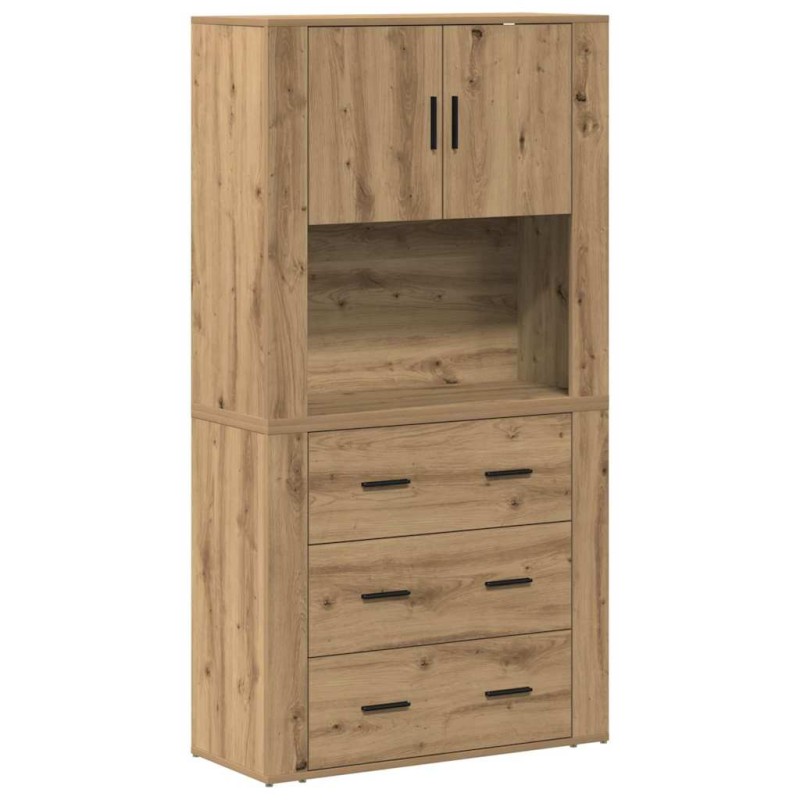 vidaXL Highboard Artisan Oak 80 x 33 x 150 εκ Επεξεργασμένο Ξύλο