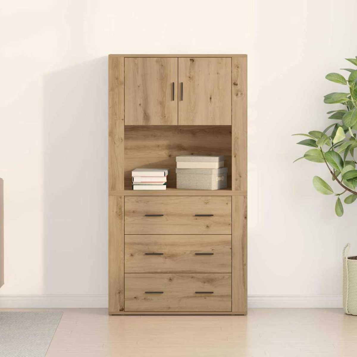 vidaXL Highboard Artisan Oak 80 x 33 x 150 εκ Επεξεργασμένο Ξύλο