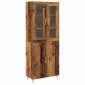 vidaXL Highboard 2 τμχ. Παλιό ξύλο 69,5 x 34 x 180 εκ.
