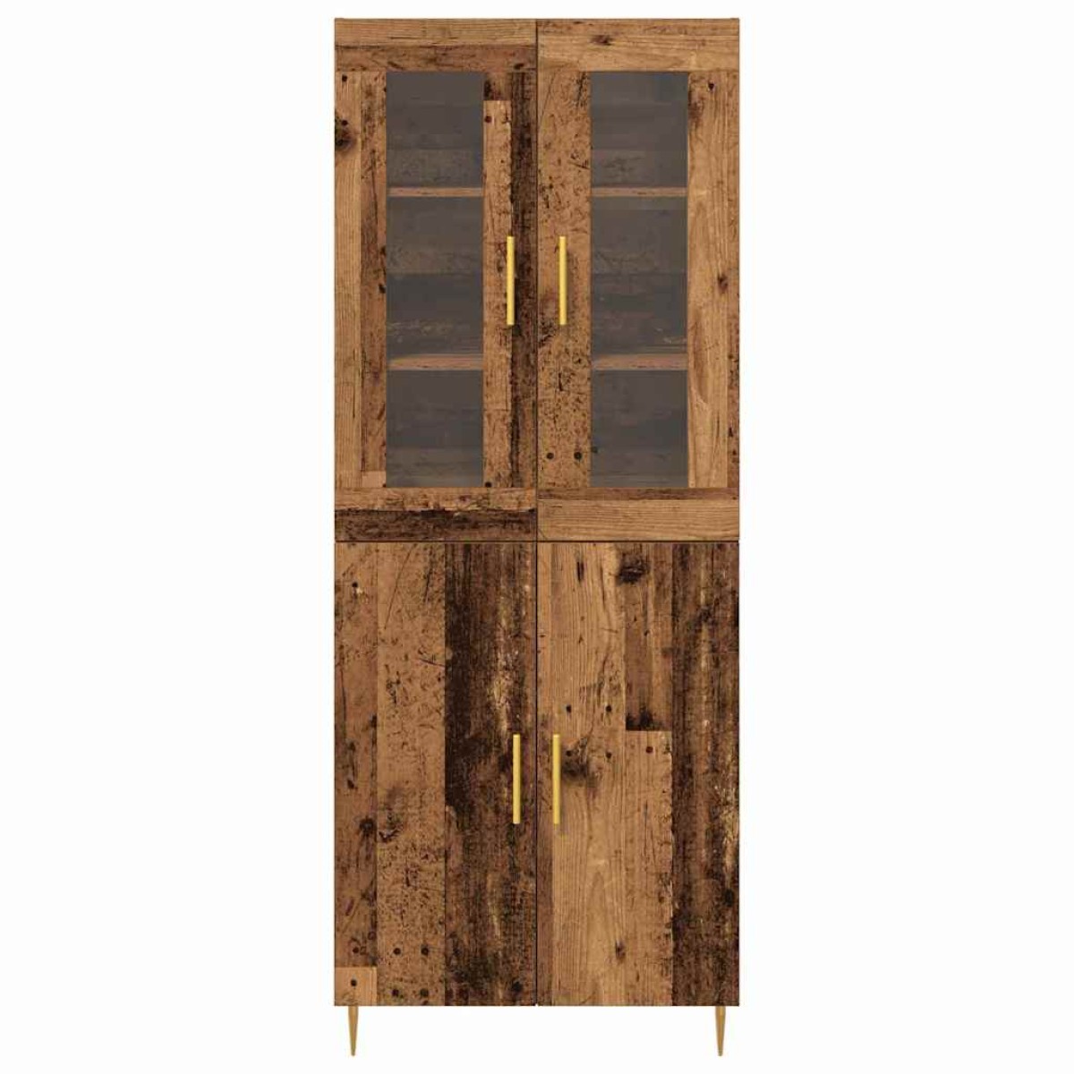 vidaXL Highboard 2 τμχ. Παλιό ξύλο 69,5 x 34 x 180 εκ.