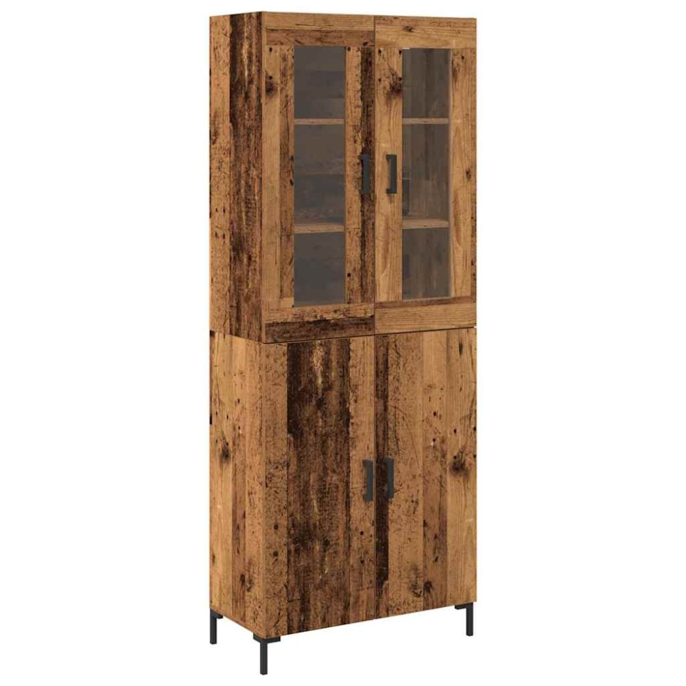 vidaXL Highboard 2 τμχ. Παλαιό ξύλο 69,5 x 34 x 180 εκ.