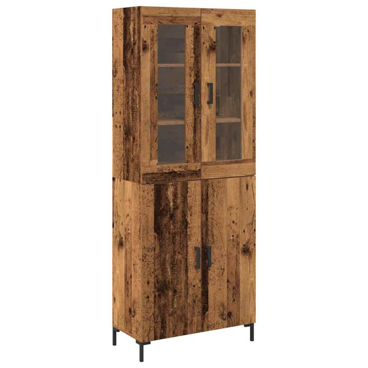 vidaXL Highboard 2 τμχ. Παλαιό ξύλο 69,5 x 34 x 180 εκ.