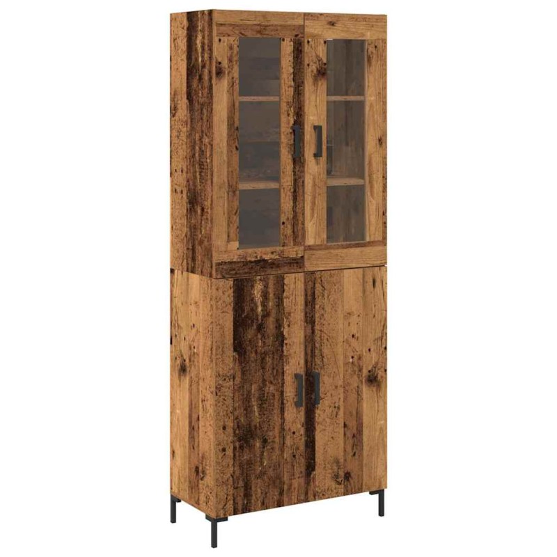 vidaXL Highboard 2 τμχ. Παλαιό ξύλο 69,5 x 34 x 180 εκ.
