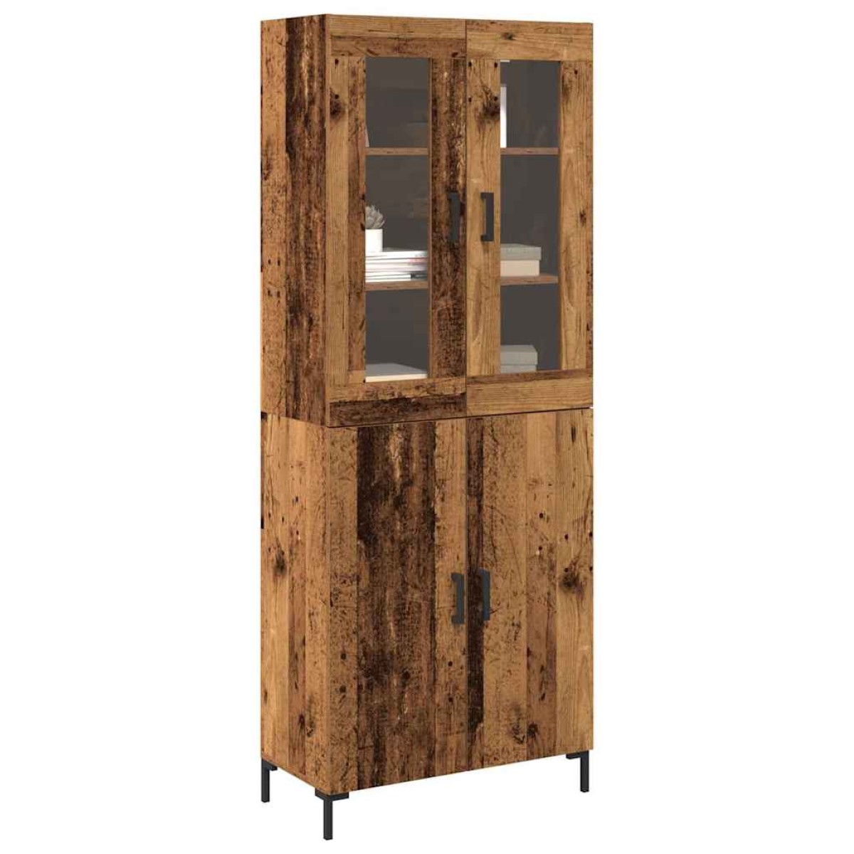 vidaXL Highboard 2 τμχ. Παλαιό ξύλο 69,5 x 34 x 180 εκ.