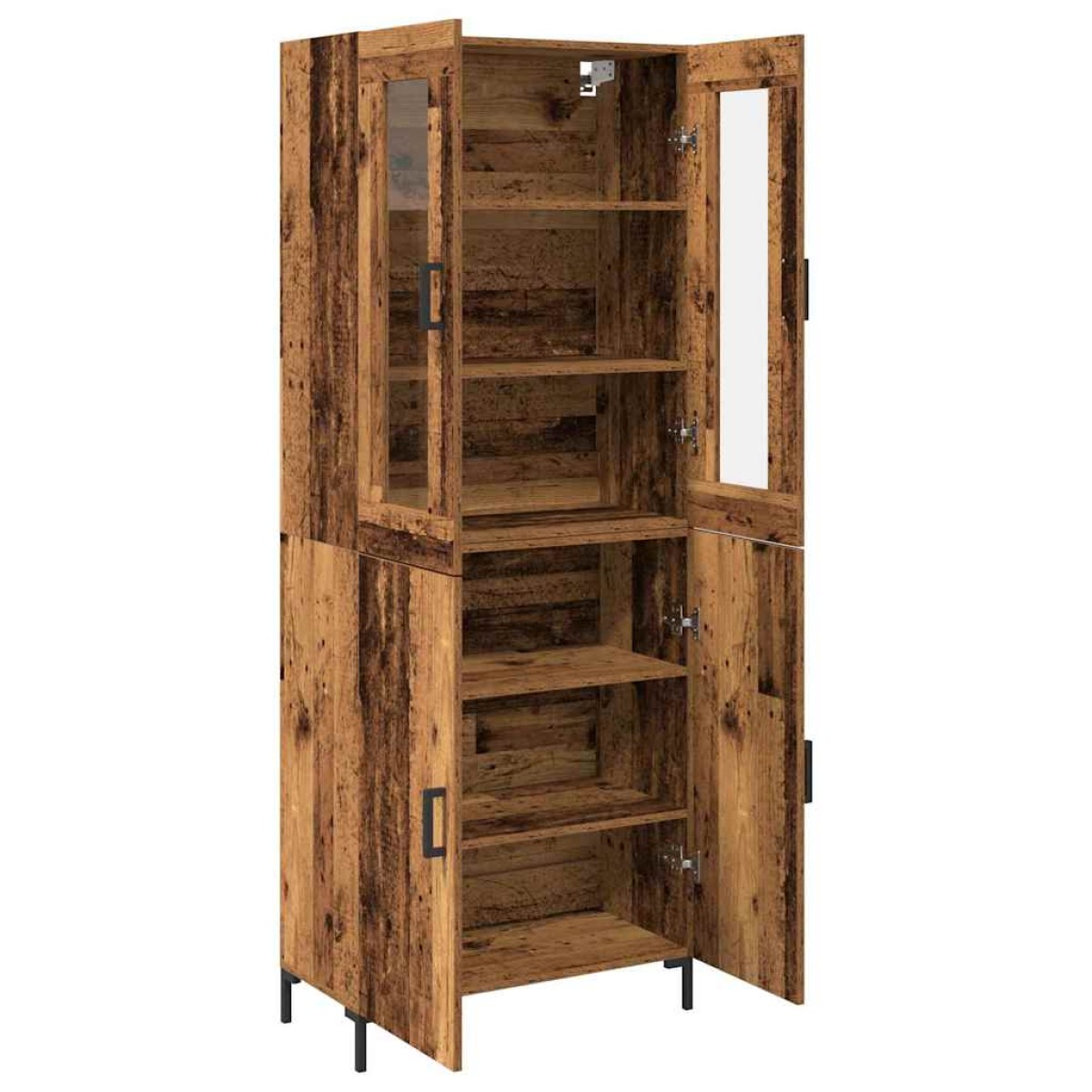 vidaXL Highboard 2 τμχ. Παλαιό ξύλο 69,5 x 34 x 180 εκ.