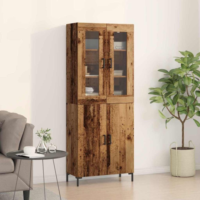 vidaXL Highboard 2 τμχ. Παλαιό ξύλο 69,5 x 34 x 180 εκ.