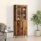 vidaXL Highboard 2 τμχ. Παλαιό ξύλο 69,5 x 34 x 180 εκ.