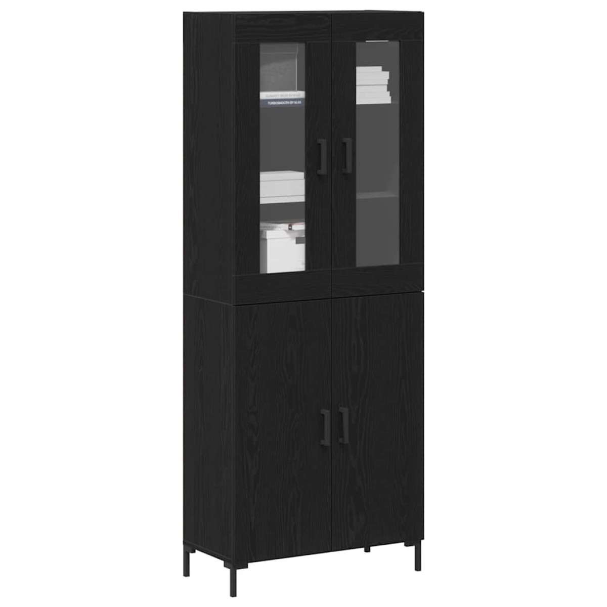 vidaXL Highboard 2 τμχ. Μαύρη δρυς 69,5 x 34 x 180 εκ.