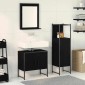 vidaXL Σετ Επίπλων Μπάνιου 3 τμχ. Μαύρο 33 x 33 x 102,5 εκ