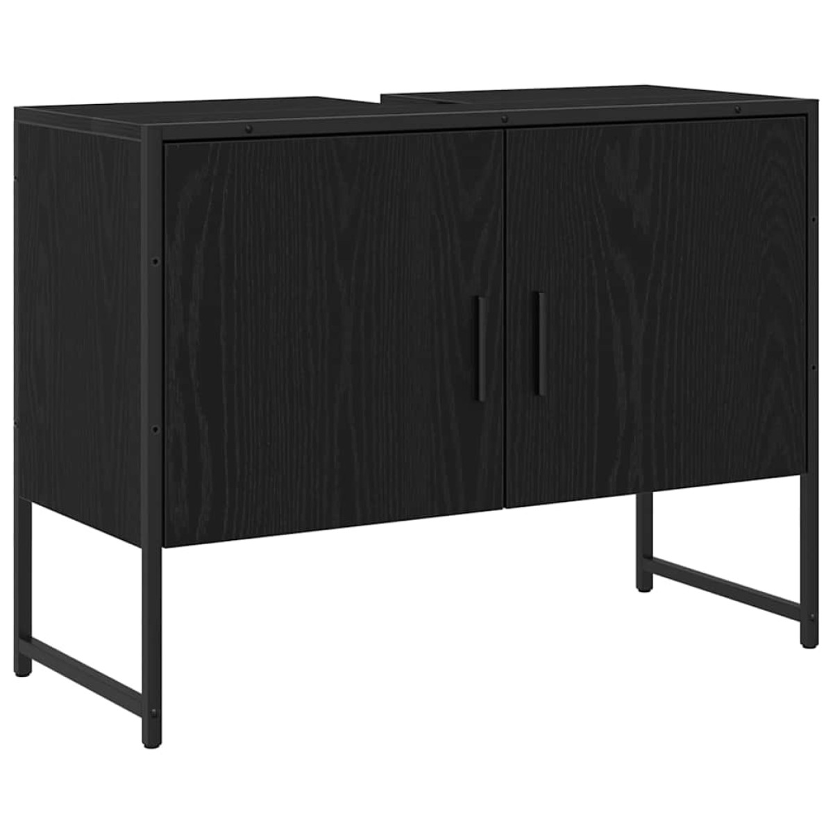 vidaXL Σετ Επίπλων Μπάνιου 3 τμχ. Μαύρο 33 x 33 x 113.5 εκ