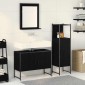 vidaXL Σετ Επίπλων Μπάνιου 3 τμχ. Μαύρο 33 x 33 x 113.5 εκ