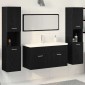 vidaXL Σετ Επίπλων Μπάνιου 4 τμχ. Μαύρη Οξυά 30 x 30 x 130 εκ