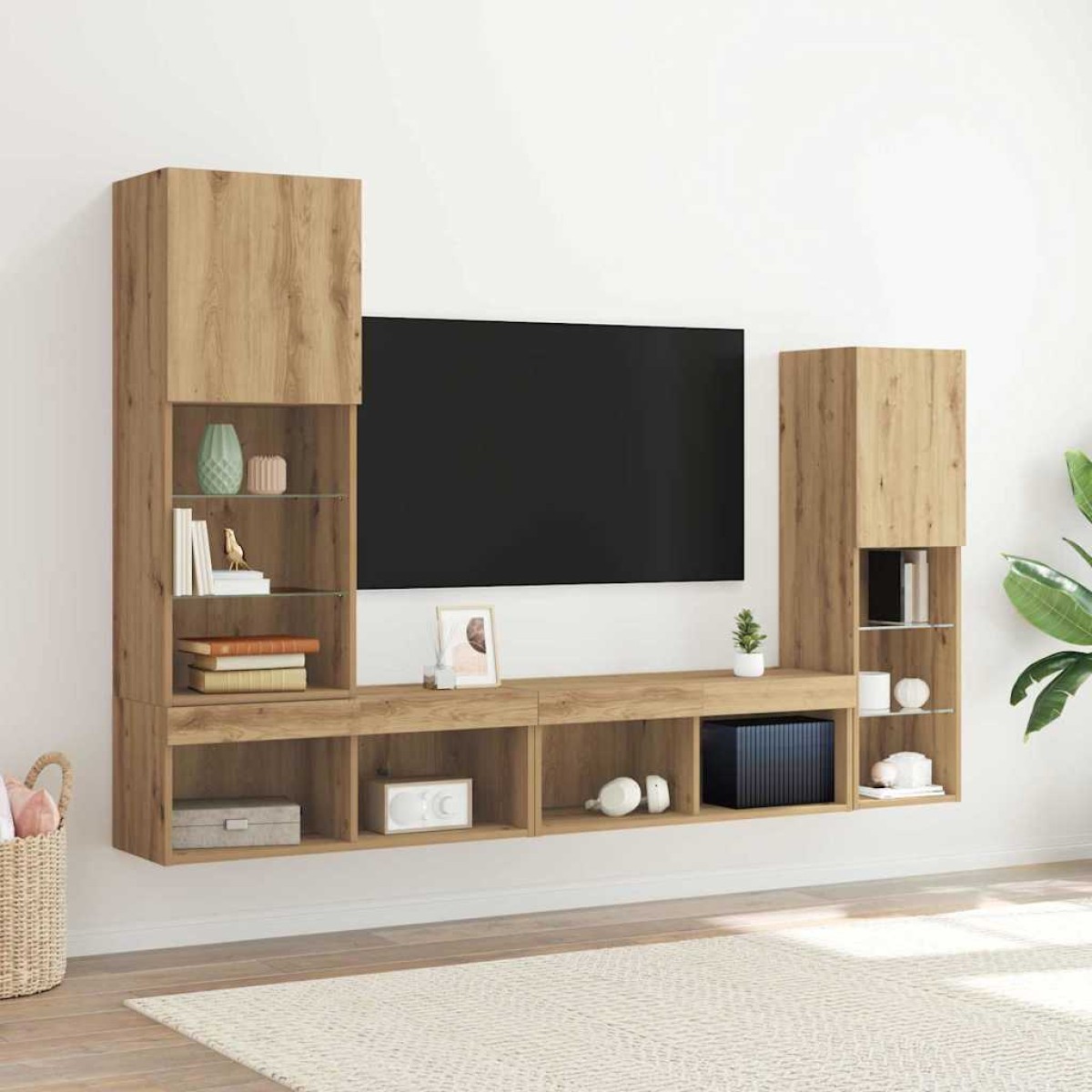 vidaXL Ντουλάπι TV 4 τμχ. artisan δρυς Επεξεργασμένο ξύλο