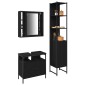 vidaXL Σετ Επίπλων Μπάνιου 3 τμχ. Μαύρη Οξυά 33 x 33 x 185,5 εκ