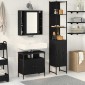 vidaXL Σετ Επίπλων Μπάνιου 3 τμχ. Μαύρη Οξυά 33 x 33 x 185,5 εκ