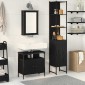 vidaXL Σετ Επίπλων Μπάνιου 3 τμχ. Μαύρη Οξυά 33 x 33 x 185,5 εκ