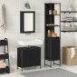 vidaXL Σετ Επίπλων Μπάνιου 3 τμχ. Μαύρο 33 x 33 x 185,5 εκ