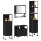 vidaXL Σετ Επίπλων Μπάνιου 4 τμχ. Μαύρη Οξυά 33 x 33 x 185,5 εκ