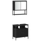 vidaXL Σετ Επίπλων Μπάνιου 4 τμχ. Μαύρη Οξυά 33 x 33 x 185,5 εκ