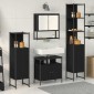 vidaXL Σετ Επίπλων Μπάνιου 4 τμχ. Μαύρη Οξυά 33 x 33 x 185,5 εκ