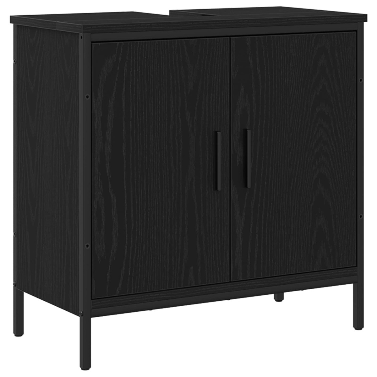 vidaXL Σετ Επίπλων Μπάνιου 4 τμχ. Μαύρο 33 x 33 x 185,5 εκ