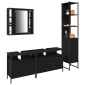 vidaXL Σετ Επίπλων Μπάνιου 4 τμχ. Μαύρη Οξυά 33 x 33 x 185,5 εκ