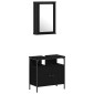 vidaXL Σετ Επίπλων Μπάνιου 4 τμχ. Μαύρη Οξυά 33 x 33 x 185,5 εκ