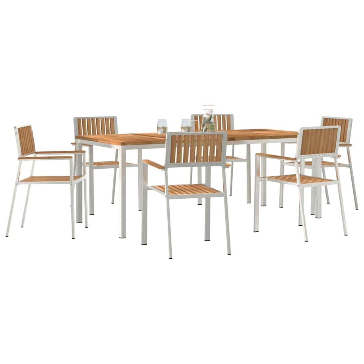 vidaXL Σετ Εξωτερικής Τραπέζης 7 τμχ. 200 x 90 x 75 cm