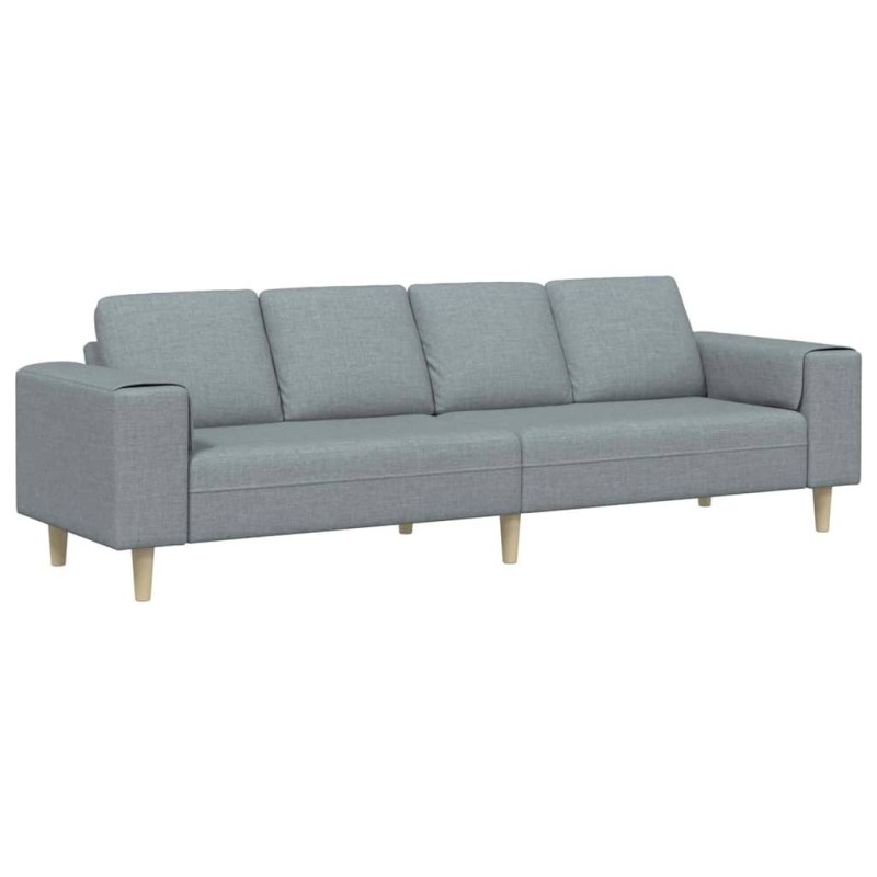 vidaXL Καναπές σαλονιού Ανοιχτό γκρι 250 x 77 x 76 εκ. Πολυεστέρας