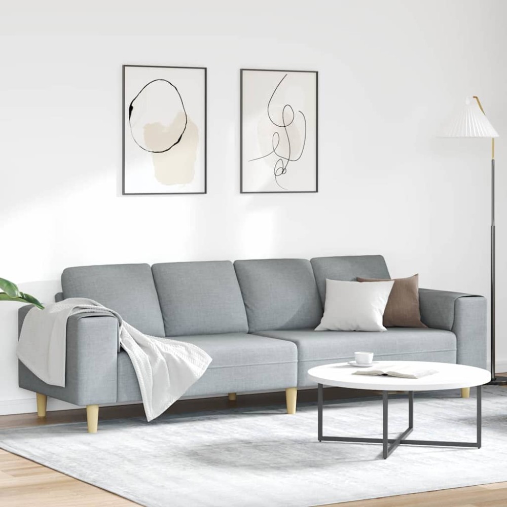 vidaXL Καναπές σαλονιού Ανοιχτό γκρι 250 x 77 x 76 εκ. Πολυεστέρας