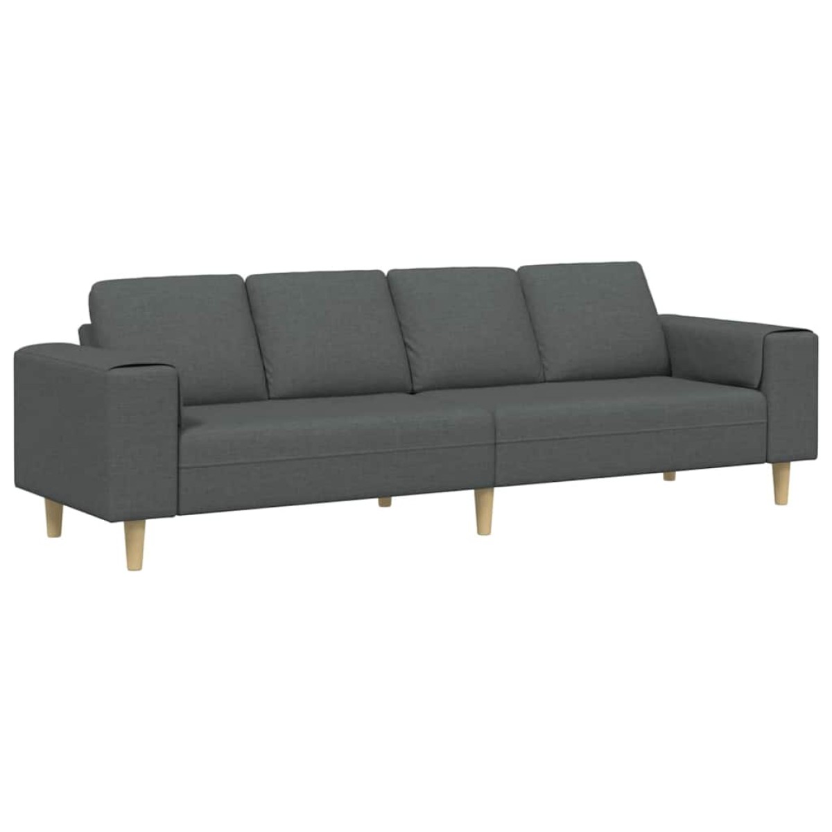 vidaXL Καναπές σαλονιού Σκούρο Γκρι 250 x 77 x 76 εκ. Πολυεστέρας