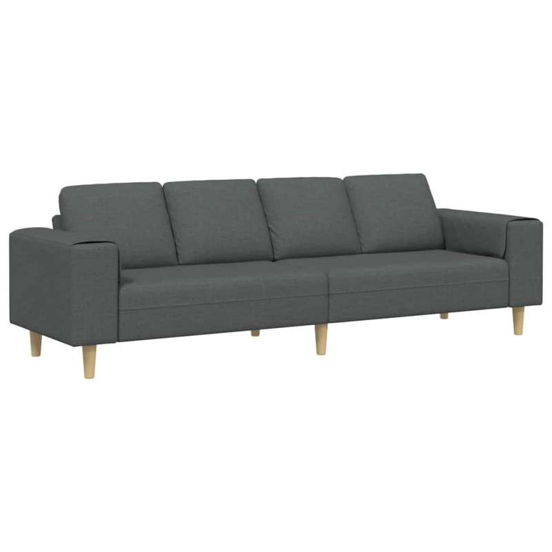 vidaXL Καναπές σαλονιού Σκούρο Γκρι 250 x 77 x 76 εκ. Πολυεστέρας