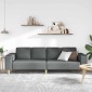 vidaXL Καναπές σαλονιού Σκούρο Γκρι 250 x 77 x 76 εκ. Πολυεστέρας