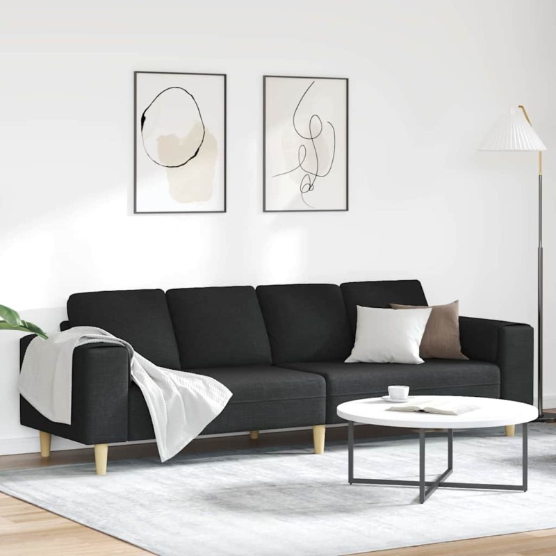 vidaXL Καναπές σαλονιού Μαύρο 250 x 77 x 76 εκ. Πολυεστέρας