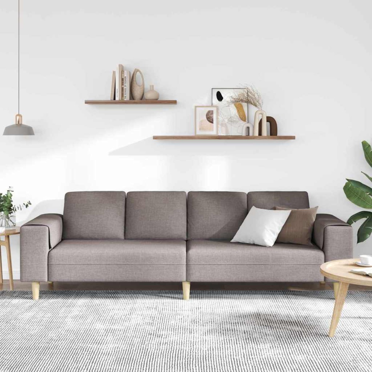 vidaXL Καναπές σαλονιού Taupe 250 x 77 x 76 εκ. Πολυεστέρας