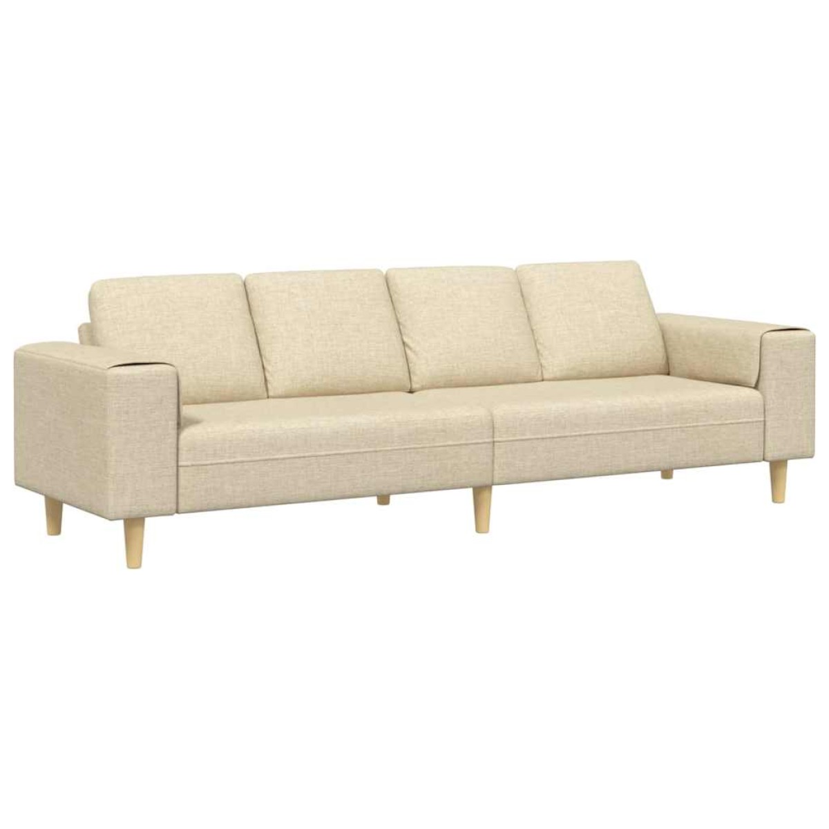 vidaXL Καναπές σαλονιού Κρεμ 250 x 77 x 76 εκ. Πολυεστέρας