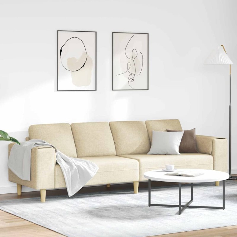 vidaXL Καναπές σαλονιού Κρεμ 250 x 77 x 76 εκ. Πολυεστέρας