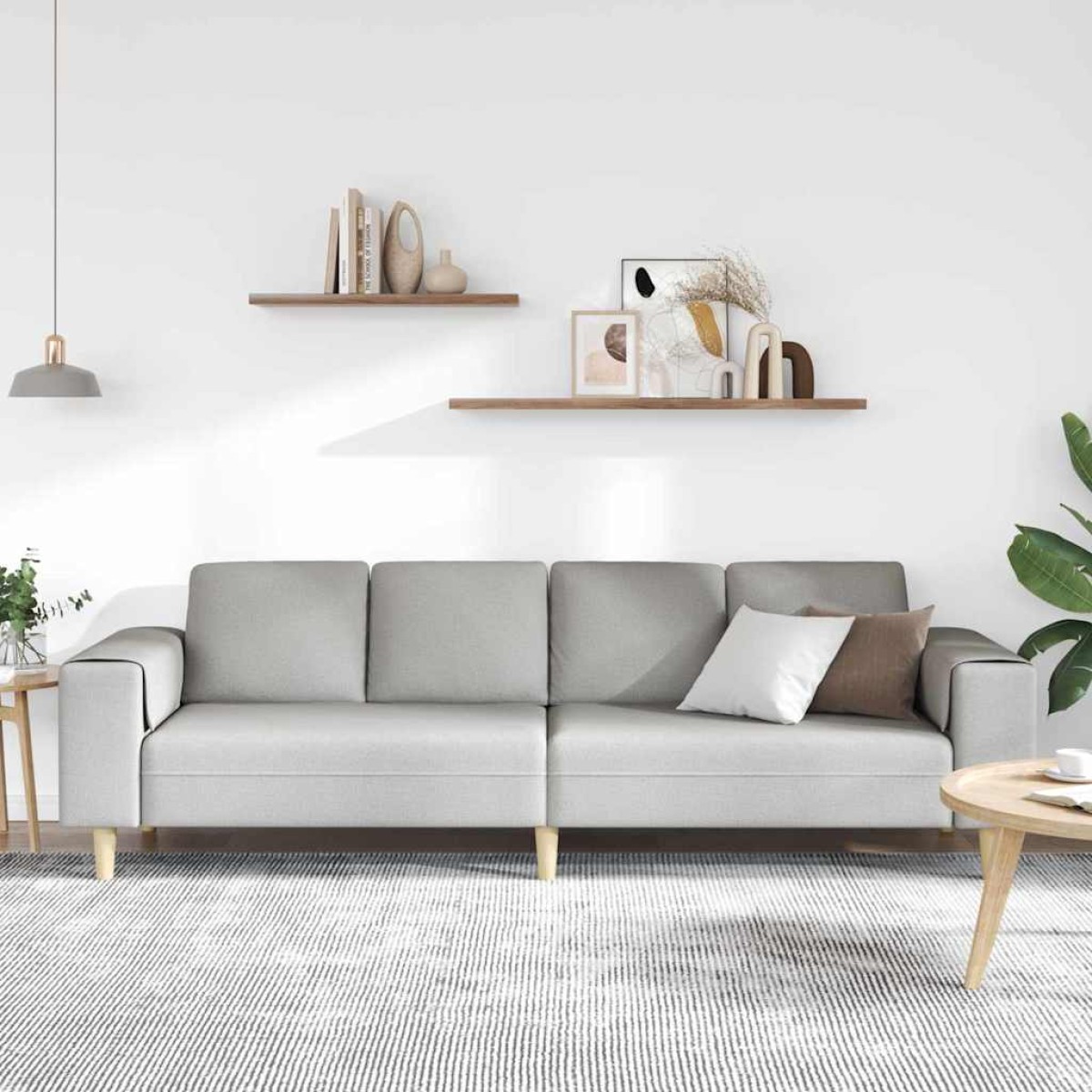 vidaXL Καναπές σαλονιού Σκίουρος Γκρί 250 x 77 x 76 εκ. Πολυεστέρας