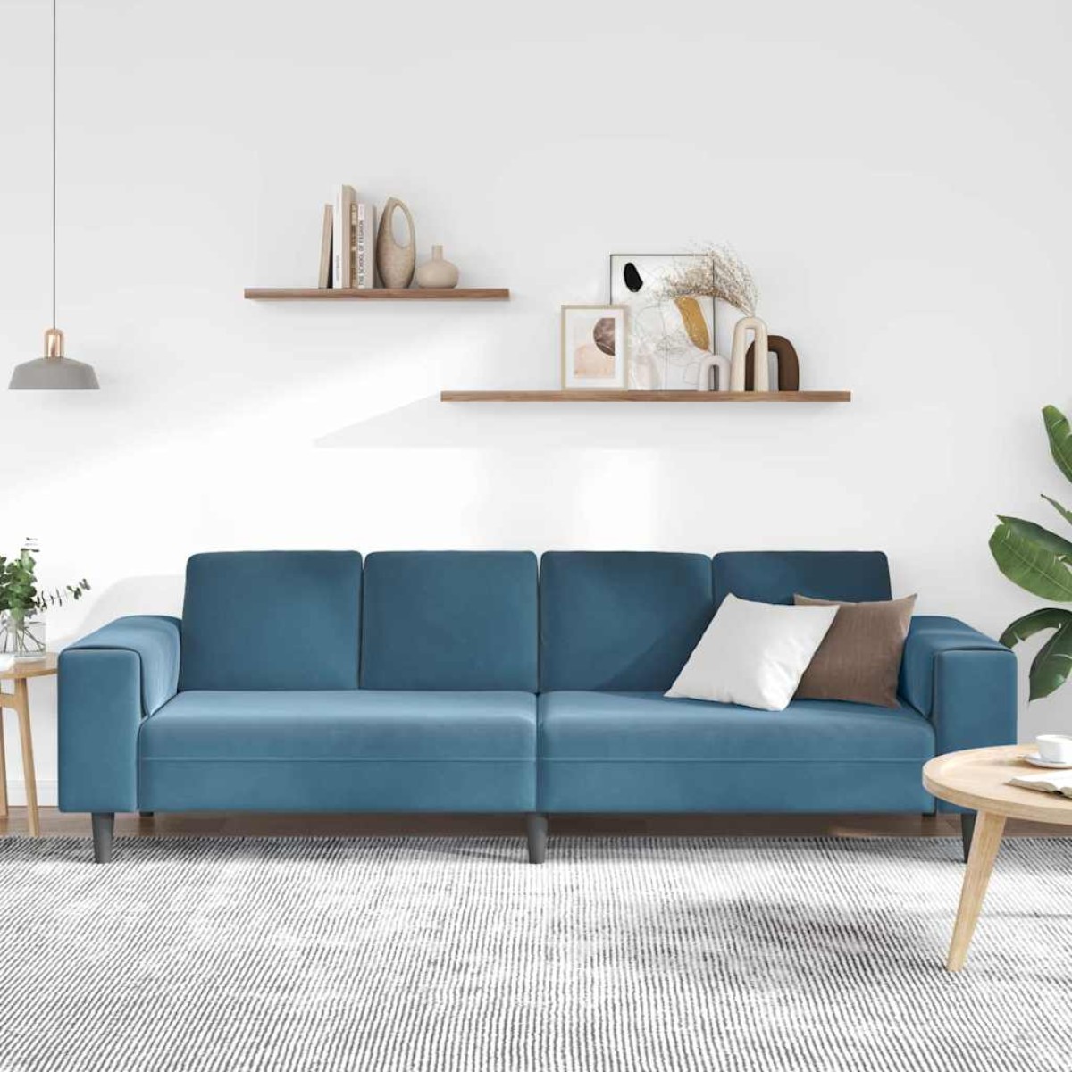 vidaXL Καναπές σαλονιού Μπλε 250 x 77 x 76 εκ.