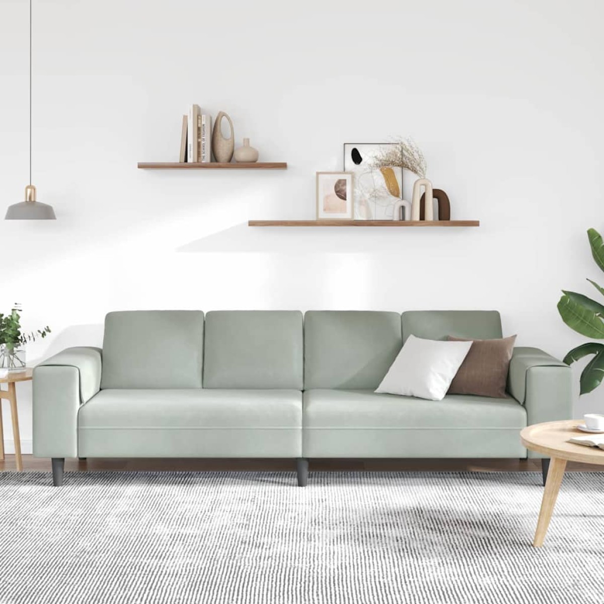 vidaXL Καναπές σαλονιού Ανοιχτό γκρι 250 x 77 x 76 εκ.